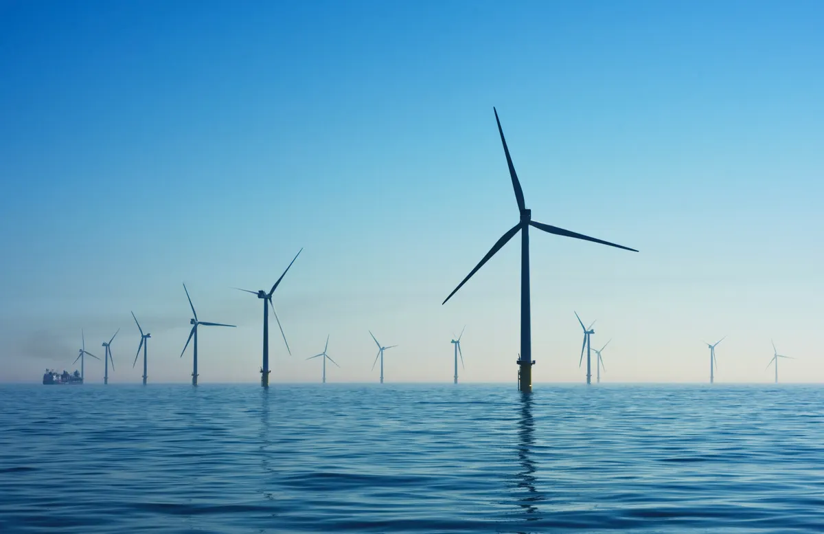SECR reporting software UK — offshore wind farm feeding the UK electricity grid