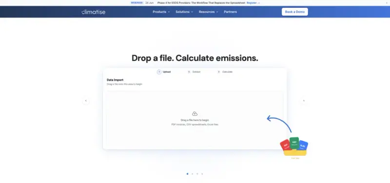 Carbon reporting software &mdash; Climatise homepage screenshot