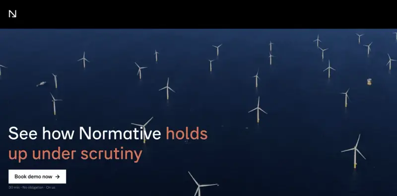 Carbon reporting software &mdash; Normative homepage screenshot