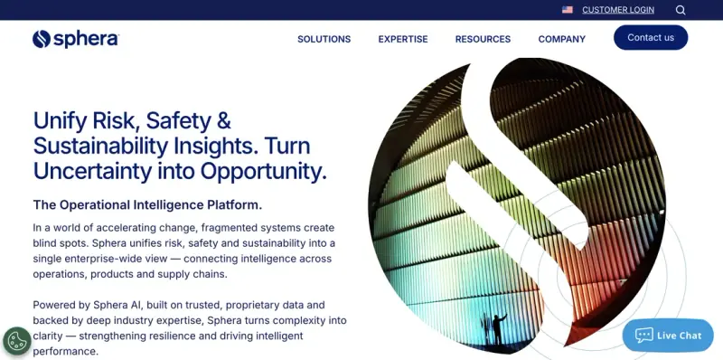 Carbon accounting software &mdash; Sphera homepage screenshot